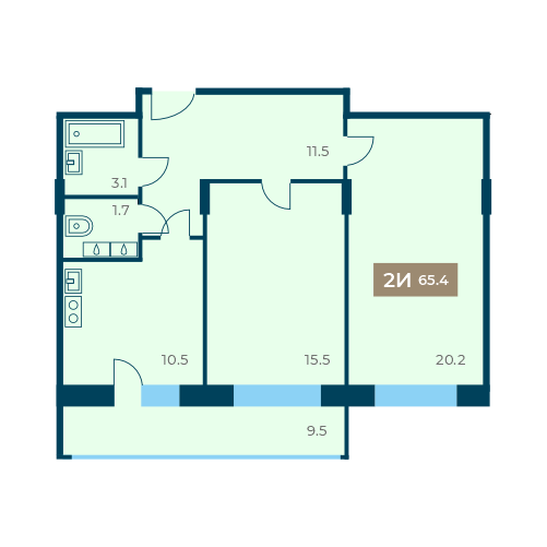 Купить 2-комнатную квартиру 65,4 кв – от застройщика СЗ Альтаир Чебоксары