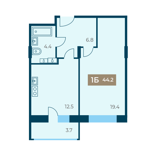 Купить 1-комнатную квартиру 44,2 кв – от застройщика СЗ Альтаир Чебоксары