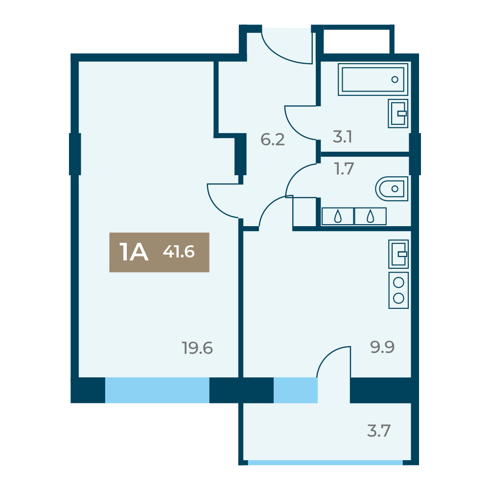 Купить 1-комнатную квартиру 41,6 кв от застройщика СЗ Альтаир в ЖК Звездный дуэт Чебоксары 